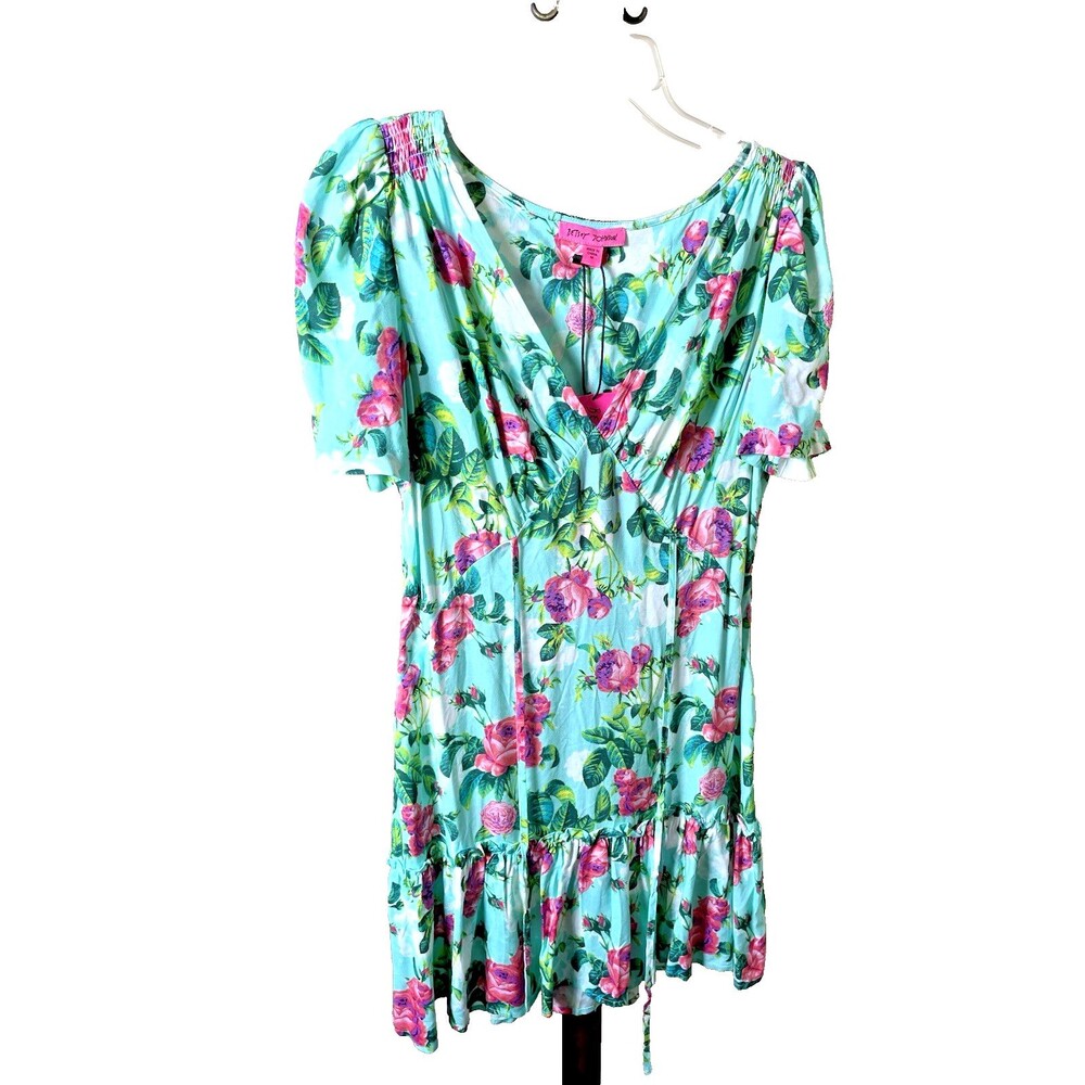 Betsey Johnson Woman's Bright Floral Mini Dress Size M